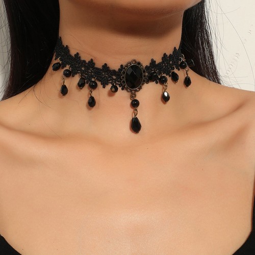 Vintage gothic black lace - vintage,