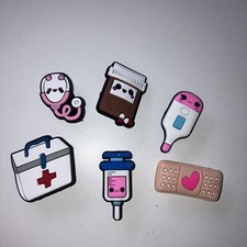 6 Nurse Doctor Medic Croc Shoe charms pvc Medical Theme Hospital