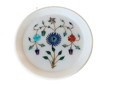 Petra Dura 7 " Marble plate with semi precious stone insets
