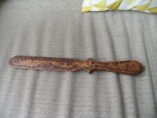 ANTIQUE VICTORIAN WOODEN POKER WORK PAGE SPLITTER OR PAPER KNIFE FLORAL DESIGN