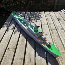 Large Radio-controlled D12 Kent Battleship Pond Ship. UNTESTED. Collection only