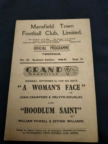 Vintage mansfield town - mansfield, v
