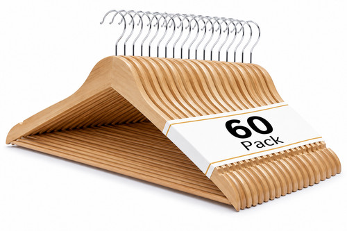 Wooden coat hangers suit - wooden,