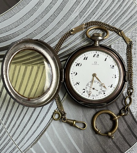 Antique omega silver pocket - antique,