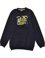 UMBRO Mens Graphic Sweatshirt Jumper Medium Navy Blue Polyester AB06
