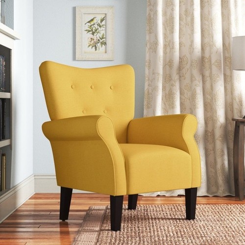 Yellow linen upholstered - yellow,