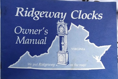 Ridgeway clocks owners - clocks, manual