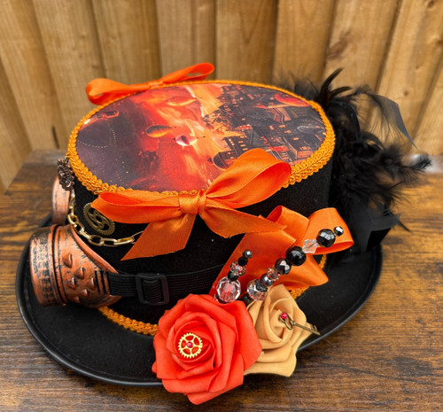 Pretty black orange - orange, steampunk