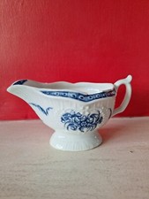  18th century Worcester Porcelain Blue/white Sauce Boat Dish (Damaged) See Pics