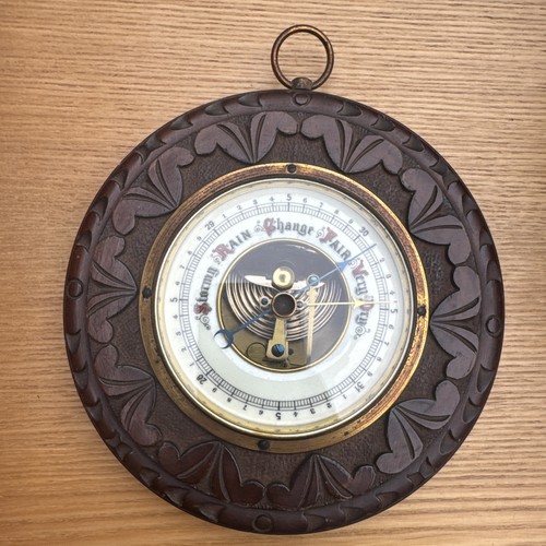 Antique barometer wooden - antique,