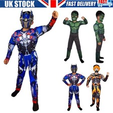Kids Boys Hulk Bumblebee Transformers Optimus Prime Costume Fancy Dress + Mask!!