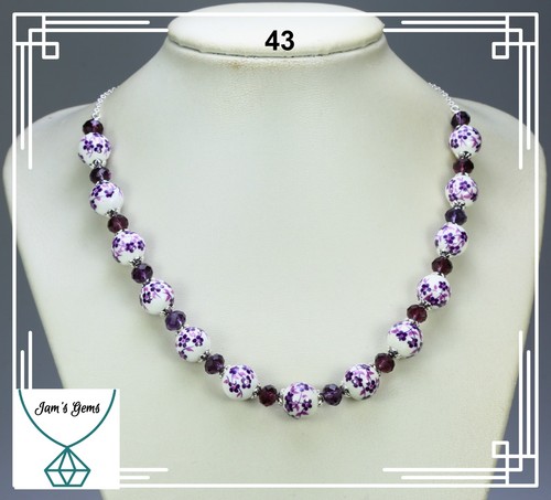 Purple flower 12mm - , porcelain