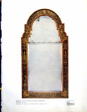 Old Vintage Print Mirror With