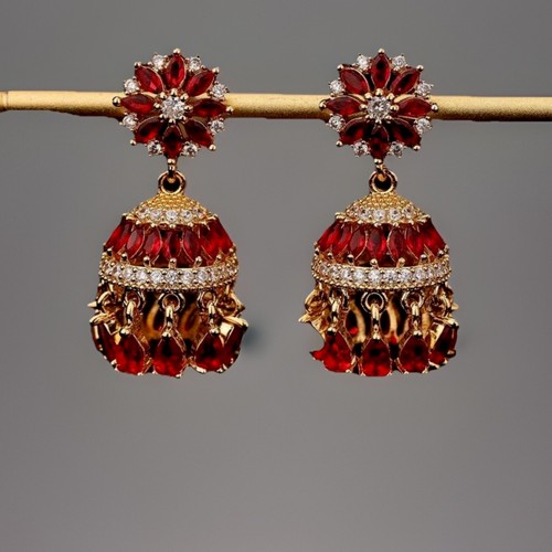 Maharani red jhumkas - 'maharani, jhumkas'