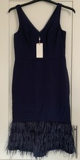 Coast Navy Feather Hem Dress