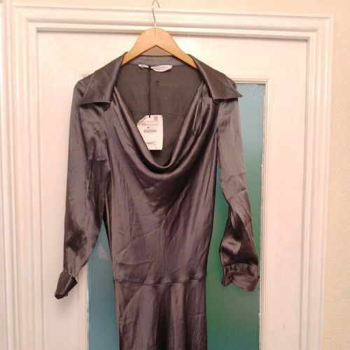Zara greysatin maxi dress - maxi, dress,long