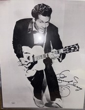 Chuck Berry Signed 11x14 B&W