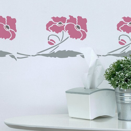 Poppies flowers poppy - poppies, stencil