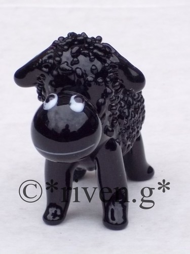 Black sheep ornament - sheep, ornament@glass