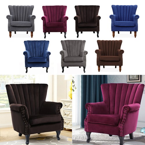 Velvet linen wing - back, lounge