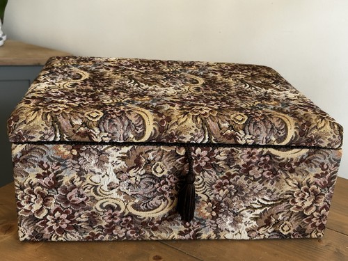Vintage tapestry covered large - covered,