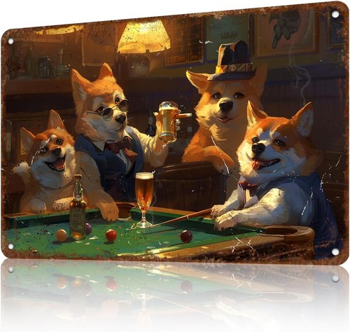 Dogs playing pool - playing,
