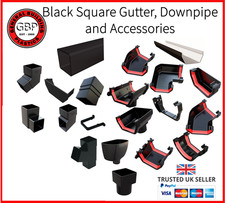 Square Black Gutter 114mm