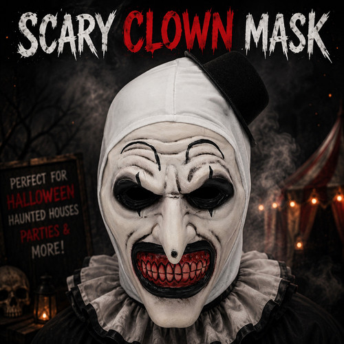 Scary clown mask halloween - mask,