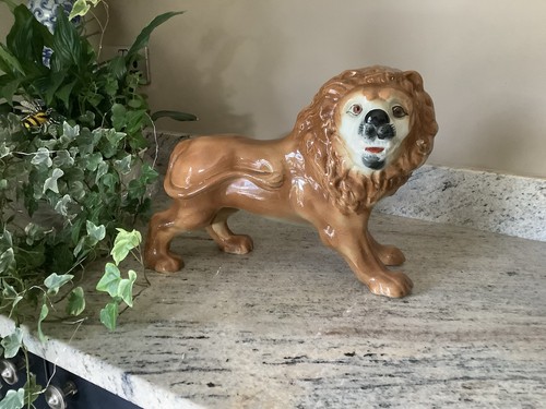 Large staffordshire lion with - large,