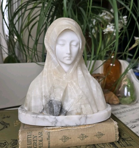 Vintage alabaster marble bust - vintage,
