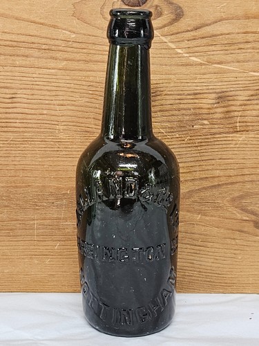 Antique glass bottle - glass, j