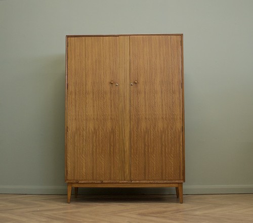 Mid century walnut wardrobe - mid,
