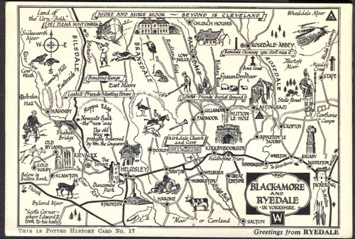 Pictorial map postcard - pictorial,