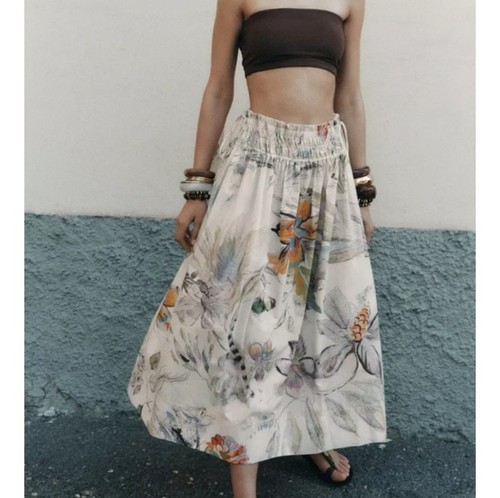 Zara floral print midi - , skirt