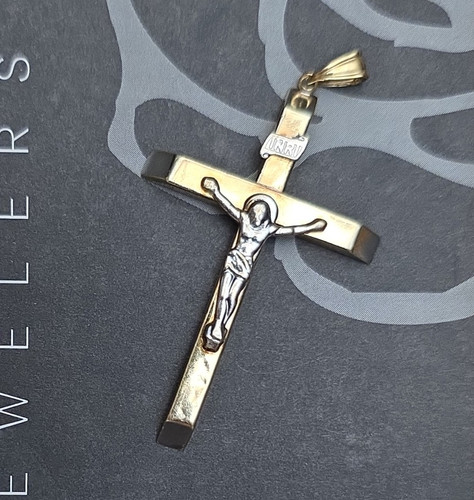 Gold crucifix cross - crucifix, pendant