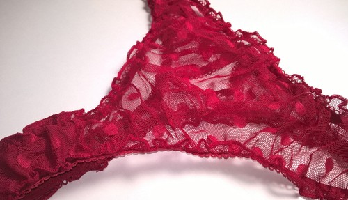 Sexy sheer red polka - polka, see