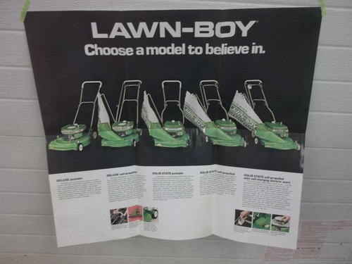 Lawn boy walk - lawn, behind