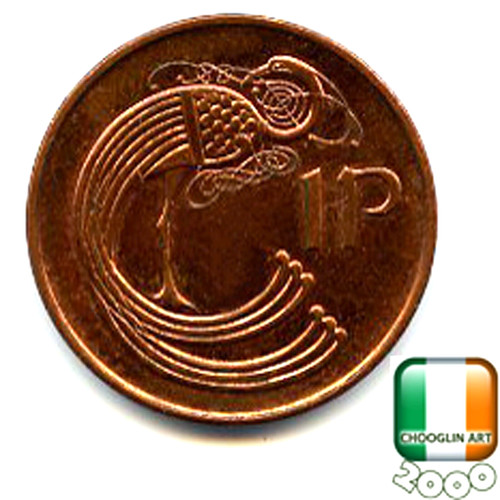 Irish 2000 penny coin - 2000, 1p