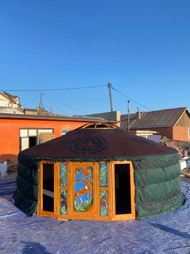 Hand carved mongolian yurt - hand-carved,