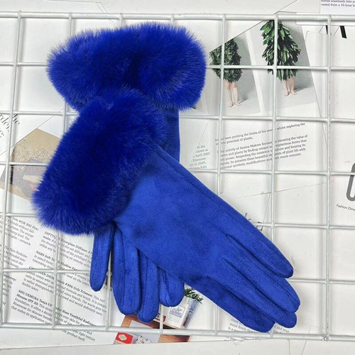 Suede leather gloves winter - suede,