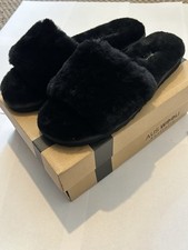 Aus Wooli Australia  Womens rosebay Sheepskin Fluff Slide Slippers