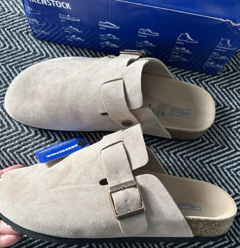 Birkenstock boston beige suede - birkenstock,