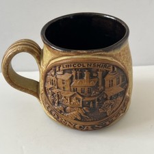 Vintage Studio Pottery Mug Cup 3D Horncastle Lincolnshire Local History