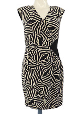 Whistles Dress Bodycon Mini Zebra Print Draped Lined 100% Silk Elegant Size XS S