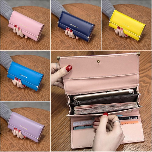 Leather wallet for women slim - leather,