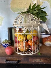 Large Cream Iron Birdcage Vintage Wedding centrepiece Post Box Fruit Basket