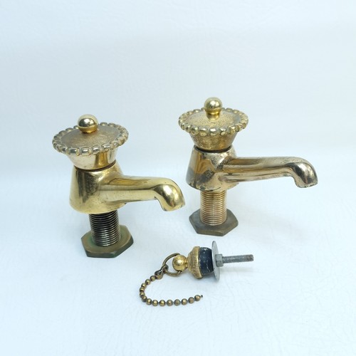 Vintage brass basin taps - taps, pair