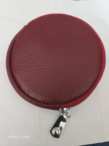 Quality red leather - , round