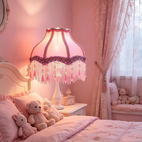 Cloth lampshade table - table, lamp