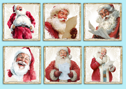 Christmas santa card toppers - santa,